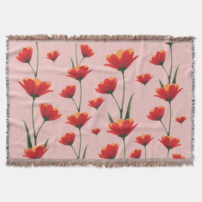 Dawnfire Poppies Decke (Vorderseite)