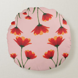 Dawnfire Poppies Rundes Kissen