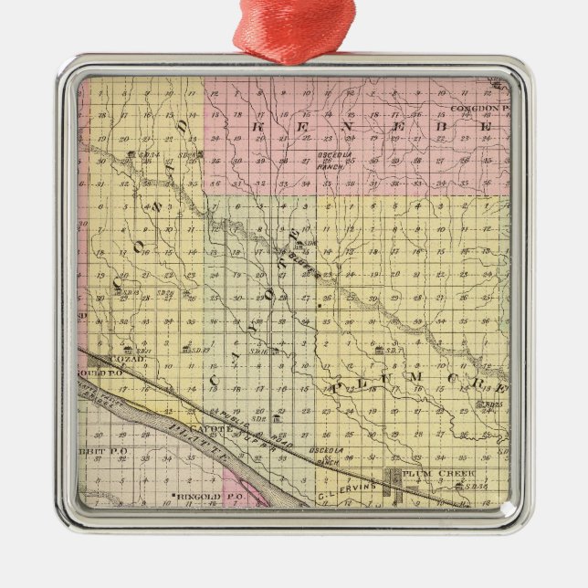 Dawson County, Nebraska Silbernes Ornament (Vorne)