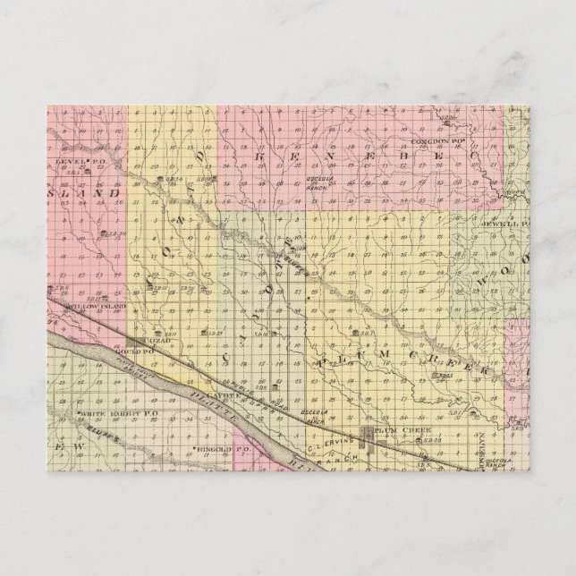 Dawson Landkreis, Nebraska Postkarte (Vorderseite)