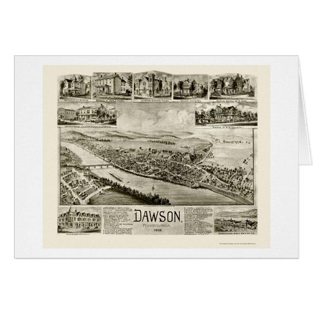 Dawson, panoramische Karte PAs - 1902 (Vorderseite (Horizontal))