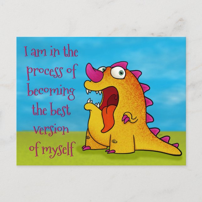 Dax the Dino w/quote, Postkarte (Vorderseite)
