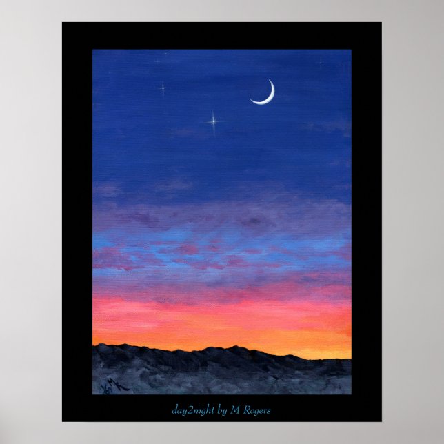 day2night Sunset to Twilight Painting Poster (Vorne)