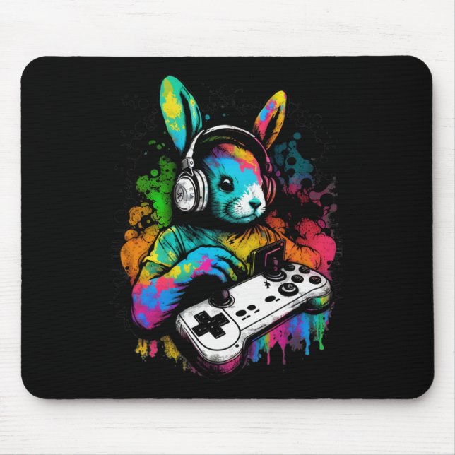 Day Boys Gamer Shirt Video Game Controller Bunny 1 Mousepad (Vorne)