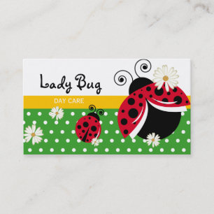 Day Care Business Card Niedlich Polka Dot Lady Bug Visitenkarte