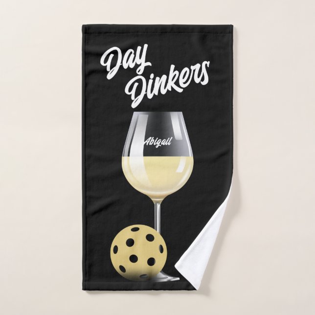 Day Dinkers Pickleball Teamname Weißer Wein Handtuch (Handtuch)