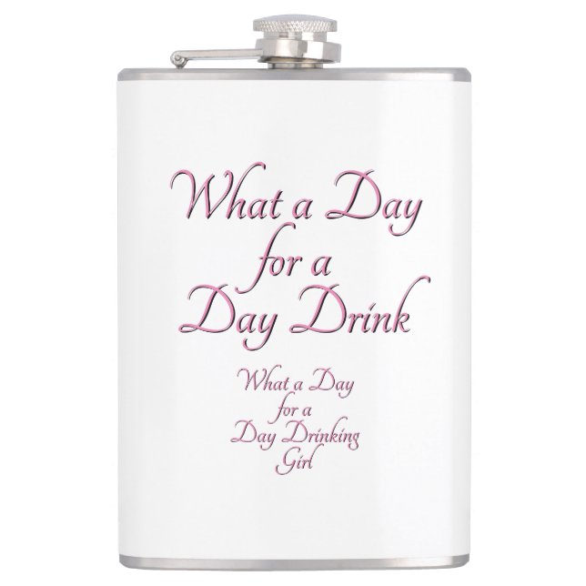 Day Drink - Für sie! von Jeff Willis Art Flask Flachmann (Vorderseite)