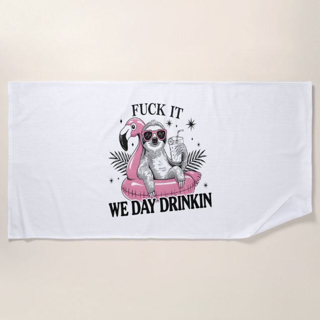 Day drinkin Sloth Strandtuch (Vorderseite)