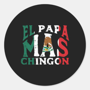 Day El Papa Mas Chingon Funny mexikanischen Vater Runder Aufkleber