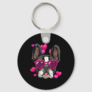 Day French Bulldog Heart Couples Liebe Day Hund Schlüsselanhänger