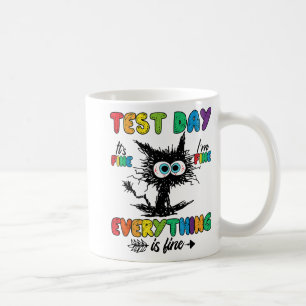 Day Funny Stressed Cat Teacher Student Kids Testie Kaffeetasse
