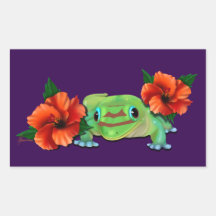 Day Gecko mit Hibiskus