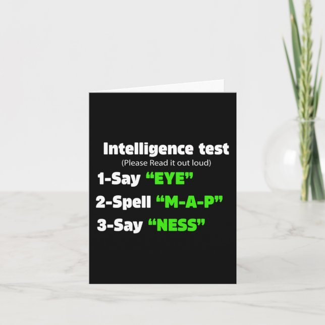 Day Intelligence Test Say Eye M A P Ness Vater Jok Karte (Vorderseite)