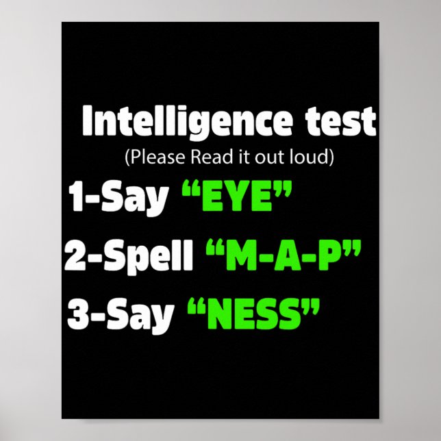 Day Intelligence Test Say Eye M A P Ness Vater Jok Poster (Vorne)