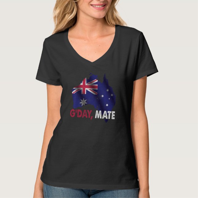 Day Mate Good Australian Land Map Flag Australien T-Shirt (Vorderseite)