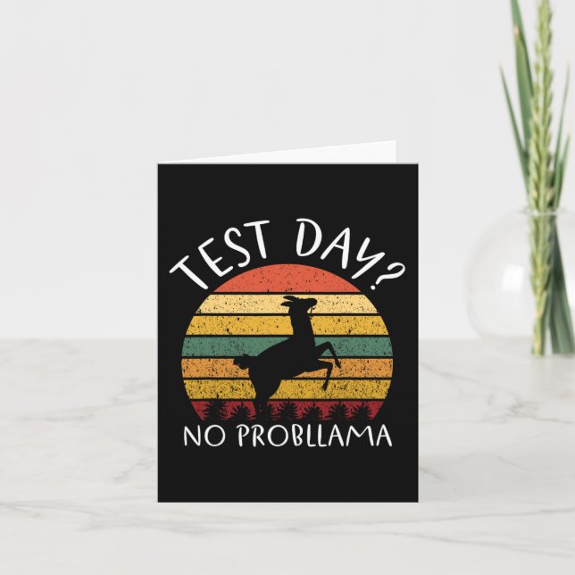 Day No Probllama Staat Testing Lehrer Student Boy Karte (Vorderseite)