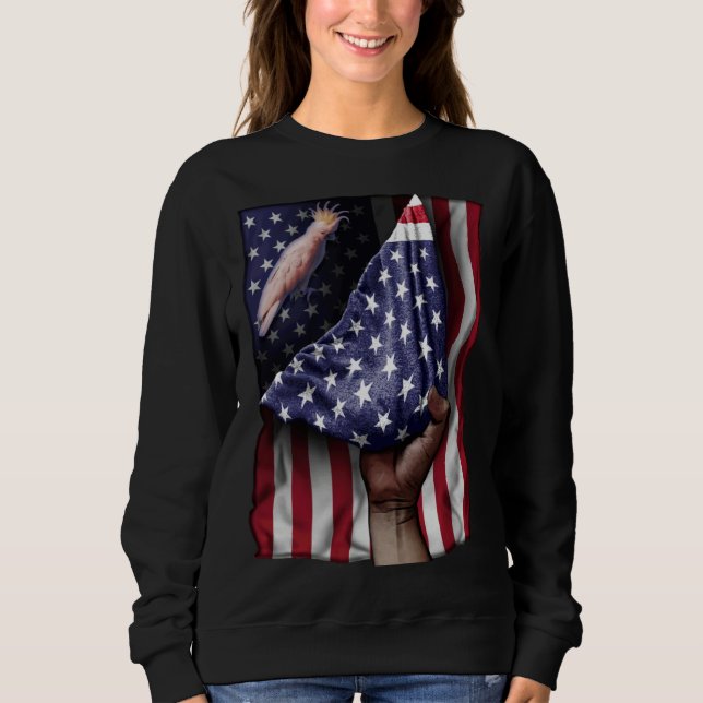 Day Of Independence US Flag Cockatoo Sweatshirt (Vorderseite)