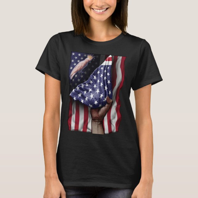 Day Of Independence US Flag Cockatoo T-Shirt (Vorderseite)