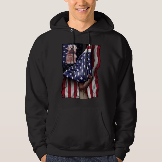 Day Of Independence US Flag Coton De Tulear Hoodie (Vorderseite)