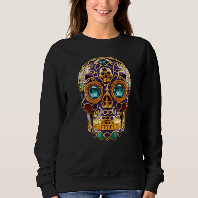 Day Of The Dead Dia De Los Muertos calavera sugar  Sweatshirt (Vorderseite)