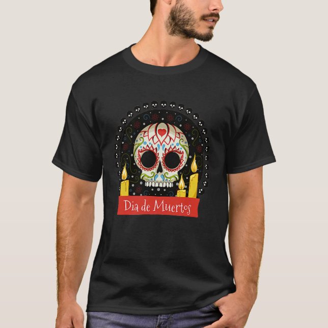 Day of the Dead Dia De Muertos Cute Sugar Skull Ca T-Shirt (Vorderseite)
