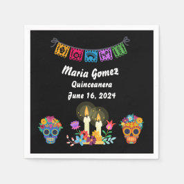 Day of The Dead Sugar Skull Skeletons Serviette