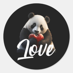 Day Panda Panda Liebe He Runder Aufkleber