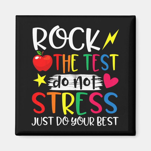 Day Rock Test Teacher Test Day Teacher Magnet (Vorne)