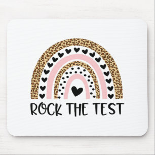 Day Rock The Test Teacher Funny Rainbow Testing Da Mousepad
