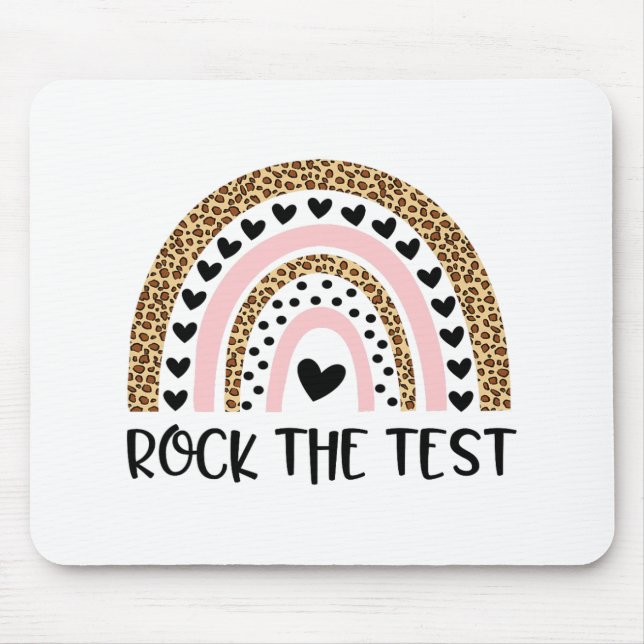 Day Rock The Test Teacher Funny Rainbow Testing Da Mousepad (Vorne)