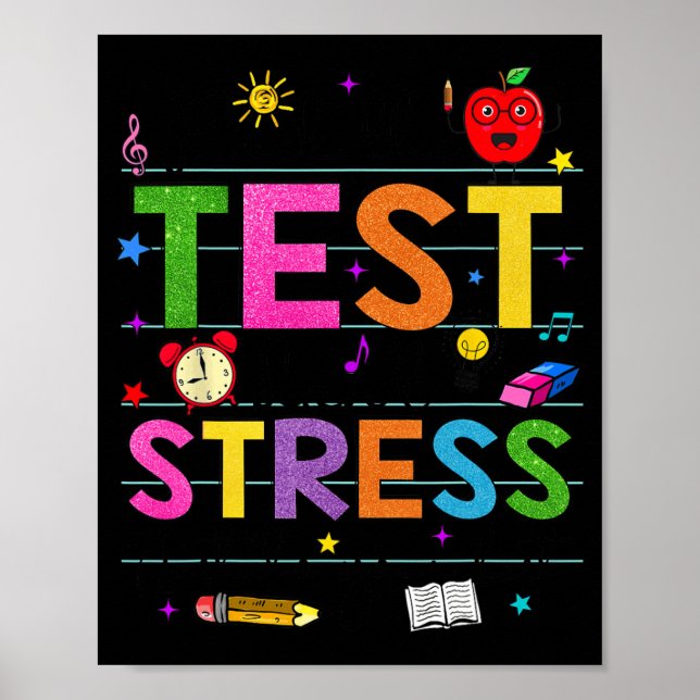 Day Rock The Test Teacher Funny Testing Day Studen Poster (Vorne)