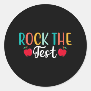 Day Rock the Test Teacher Testing Day 1 Runder Aufkleber