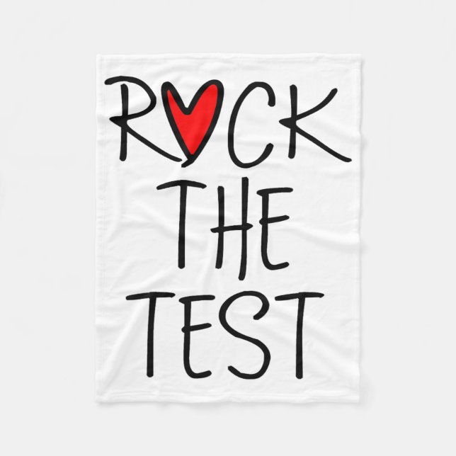 Day Rock the Test Teacher Testing Day Funny Teache Fleecedecke (Vorderseite)