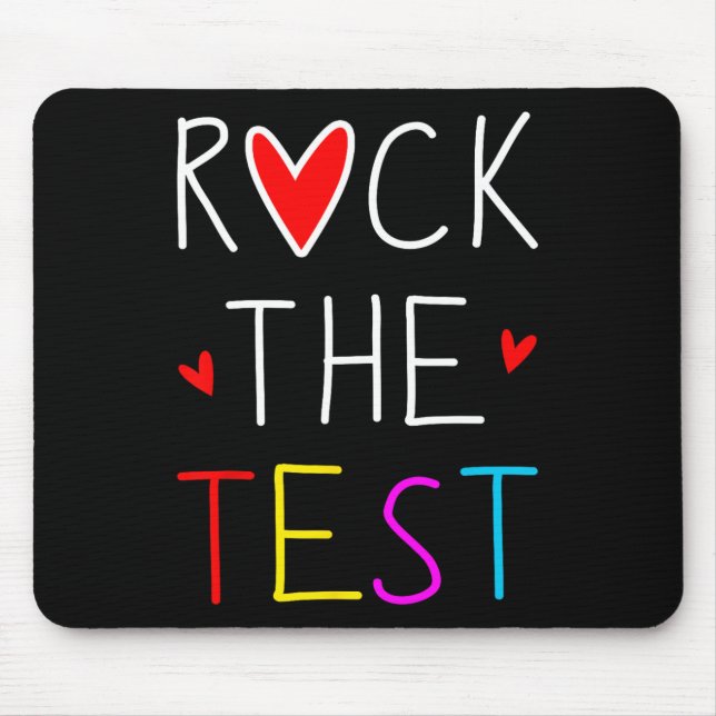 Day Rock the Test Teacher Testing Day Funny Teache Mousepad (Vorne)