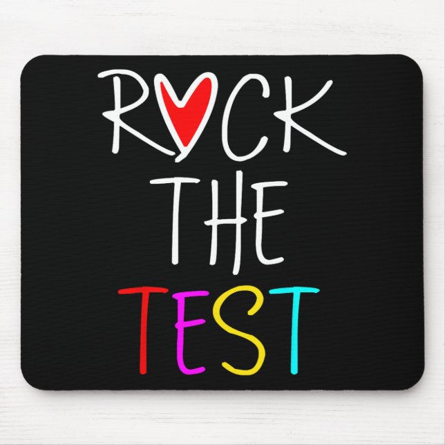 Day Rock the Test Teacher Testing Day Funny Teache Mousepad (Vorne)
