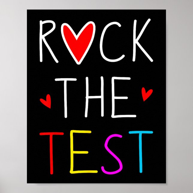 Day Rock the Test Teacher Testing Day Funny Teache Poster (Vorne)