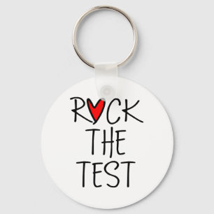 Day Rock the Test Teacher Testing Day Funny Teache Schlüsselanhänger