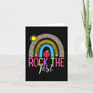 Day Rock the Test Teacher Testing Day Leopard Rege Karte