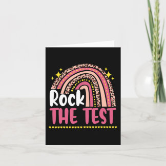 Day Rock the Test Teacher Testing Day Rainbow Leop Karte