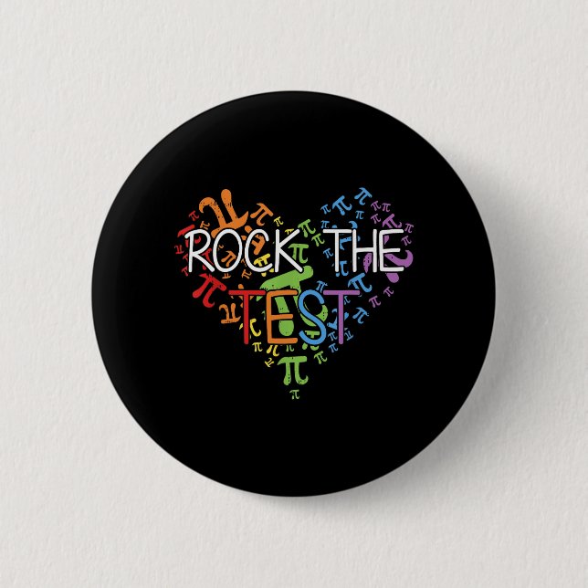 Day Rock the Test Teacher Testing Day Rainbow Teac Button (Vorderseite)