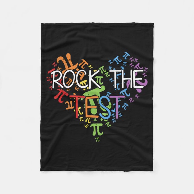 Day Rock the Test Teacher Testing Day Rainbow Teac Fleecedecke (Vorderseite)