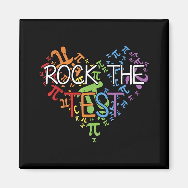 Day Rock the Test Teacher Testing Day Rainbow Teac Magnet (Vorne)