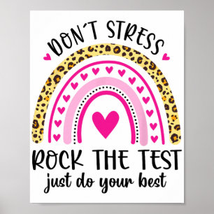 Day Rock the Test Teacher Testing Day Rainbow Teac Poster
