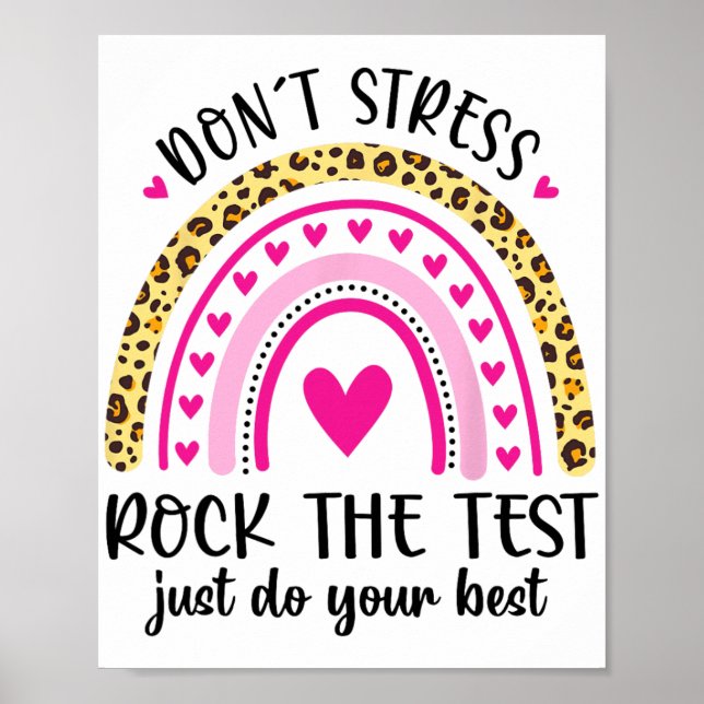 Day Rock the Test Teacher Testing Day Rainbow Teac Poster (Vorne)