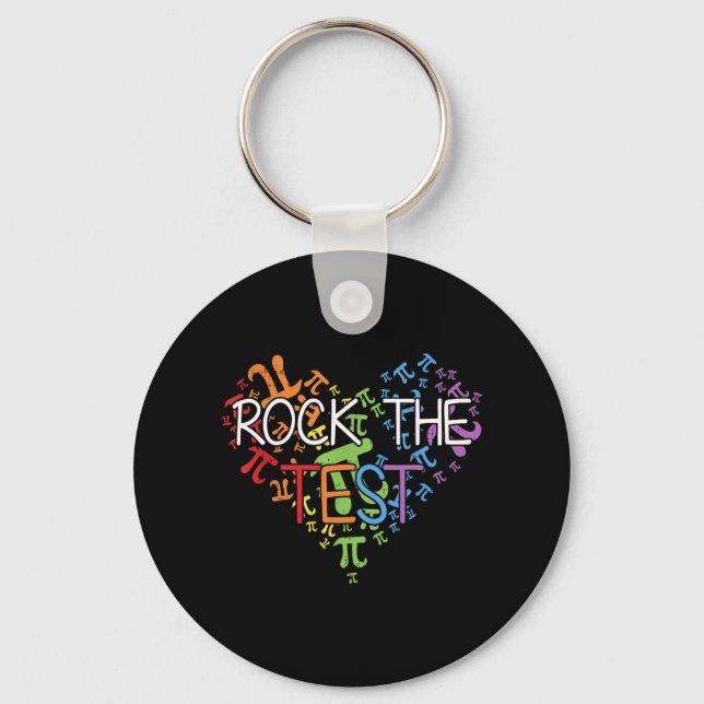 Day Rock the Test Teacher Testing Day Rainbow Teac Schlüsselanhänger (Vorderseite)
