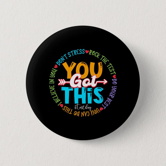 Day Rock the Test Teacher Testing Day Sie Got habe Button (Vorderseite)