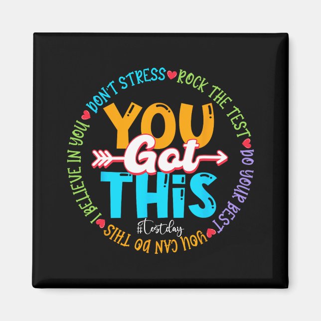 Day Rock the Test Teacher Testing Day Sie Got habe Magnet (Vorne)