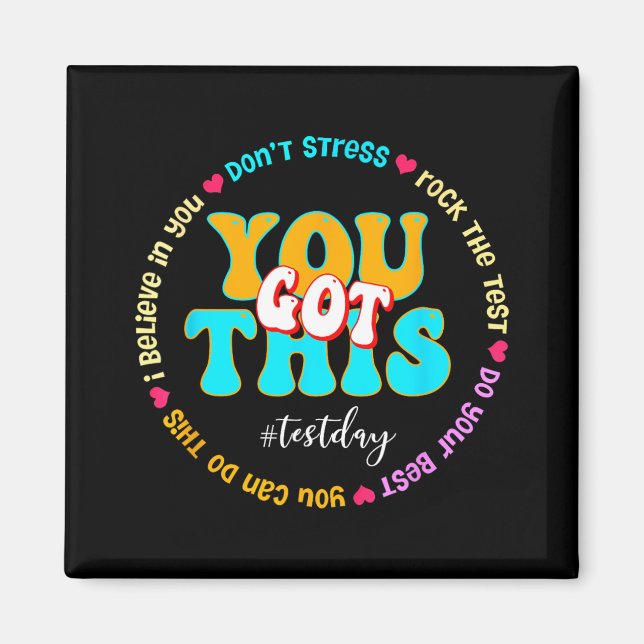 Day Rock the Test Teacher Testing Day Sie Got habe Magnet (Vorne)