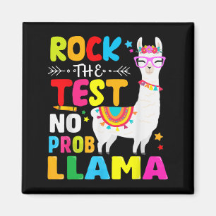 Day Rock the Test Teaching No Prob Llama Lehrer Magnet