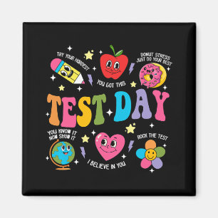 Day Rock the Test Testing Day Motivierend Teacher Magnet